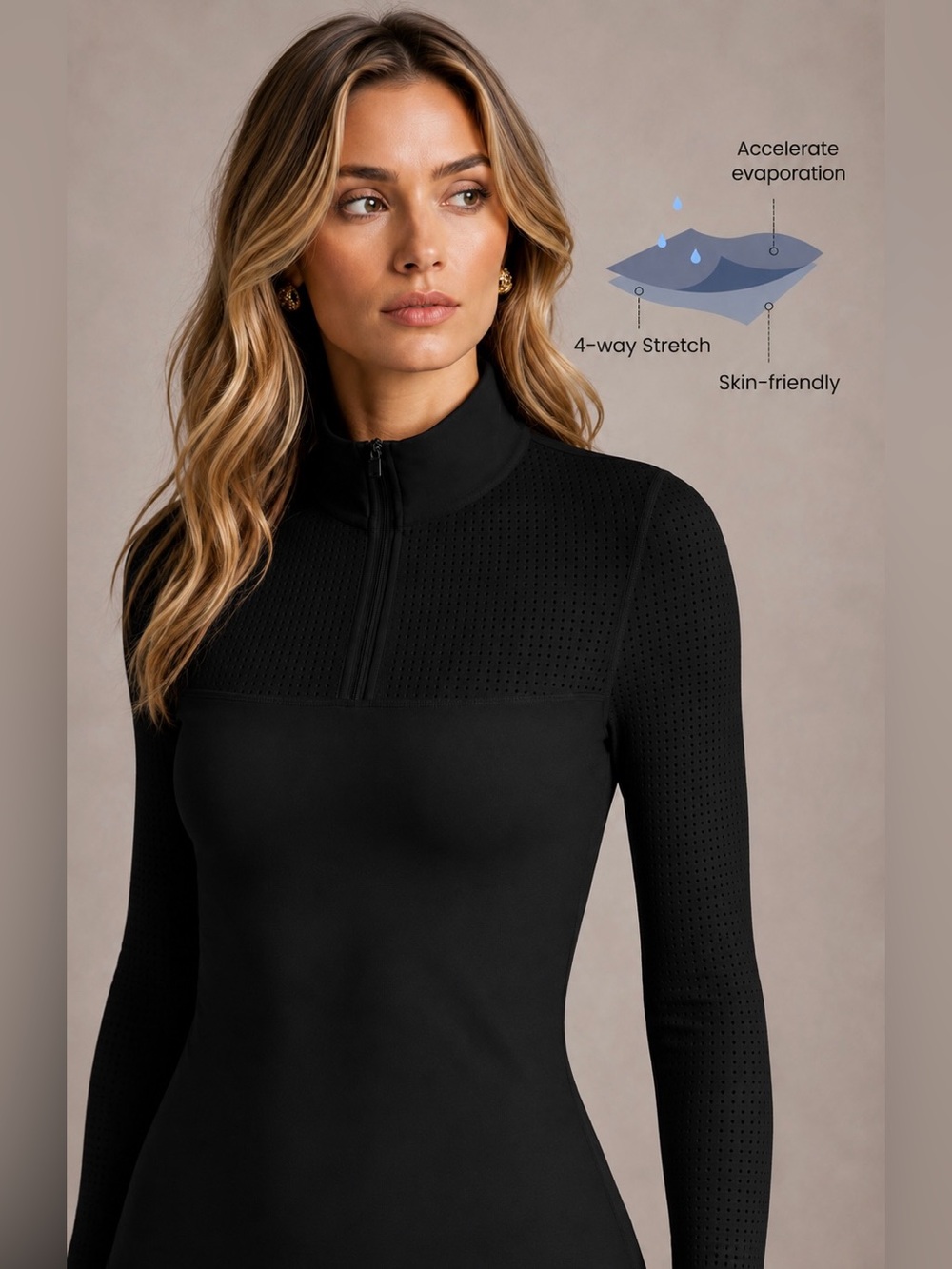 Equestrian Dressage English Black Long Sleeve Summer Spring Riding Shirt - Picture 4 of 6